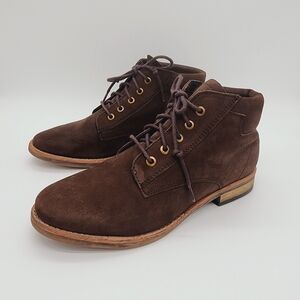 Diba Eli Women's Suede Nubuck Leather Lace Up Brown Boots Rustic Size 7.5